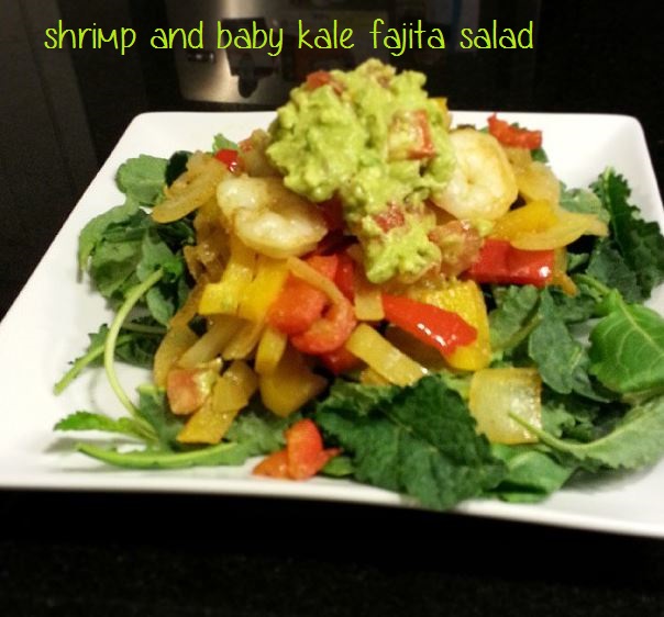 Shrimp and baby kale fajita salad  i crashed the web