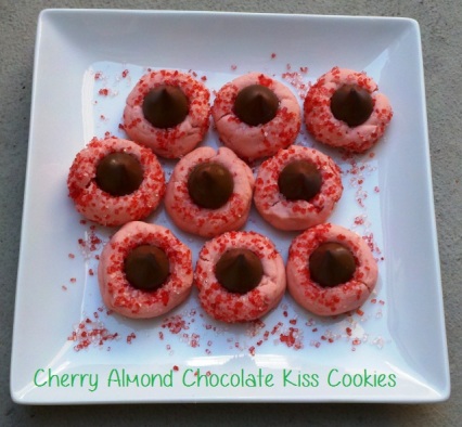Cherry Almond Chocolate Kiss Cookies - i crashed the web