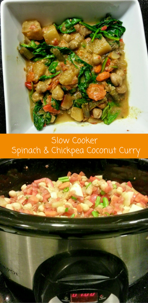 Slow Cooker Spinach and Chickpea Coconut Curry - icrashedtheweb